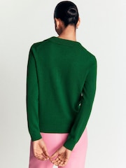 Boden Green Elsie Cashmere Henley Jumper - Image 2 of 5