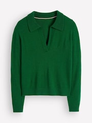 Boden Green Elsie Cashmere Henley Jumper - Image 4 of 5