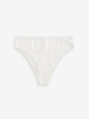 self. Navy Blue/Grey/Cream High Rise High Leg Cotton Rich Knickers 3 Pack - Image 8 of 10