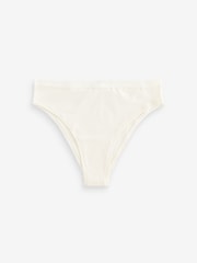 self. Navy Blue/Grey/Cream High Rise High Leg Cotton Rich Knickers 3 Pack - Image 9 of 10