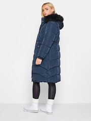 PixieGirl Petite Blue Faux Fur Trim Padded Coat - Image 3 of 4