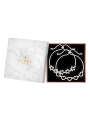 Lipsy Jewellery Silver Tone Aurora Borealis Star And Heart 2 Pack Toggle Gift Boxed Bracelet - Image 1 of 4