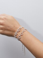 Lipsy Jewellery Silver Tone Aurora Borealis Star And Heart 2 Pack Toggle Gift Boxed Bracelet - Image 2 of 4