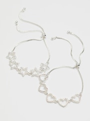 Lipsy Jewellery Silver Tone Aurora Borealis Star And Heart 2 Pack Toggle Gift Boxed Bracelet - Image 4 of 4