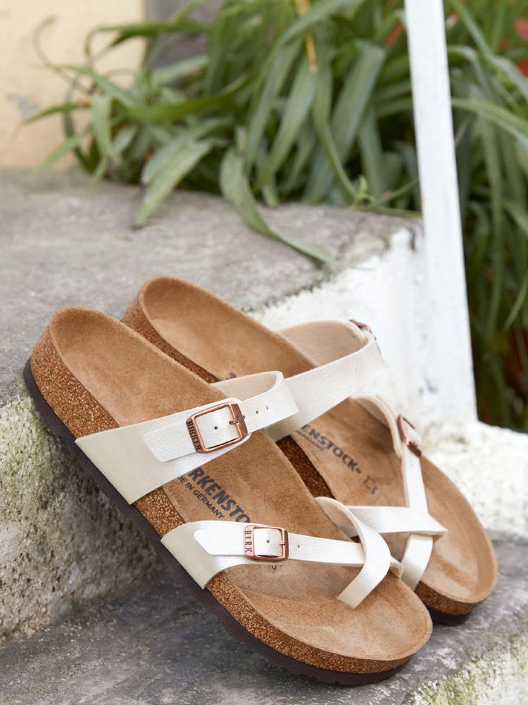 White pearl birkenstocks online