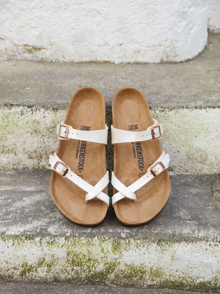 Birkenstock Pearl White Mayari Birko Flor Sandals - Image 3 of 7