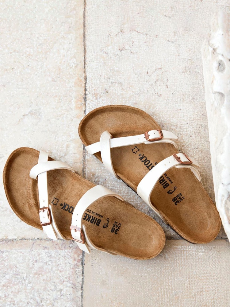 Birkenstock Pearl White Mayari Birko Flor Sandals - Image 4 of 7