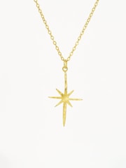 Ottoman Hands Gold Tone Northern Star Necklace - Image 4 of 6