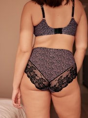 Mauve Purple Spot Print/Black/Pink Midi No VPL Lace Back Briefs 3 Pack - Image 5 of 10