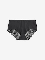 Mauve Purple Spot Print/Black/Pink Midi No VPL Lace Back Briefs 3 Pack - Image 8 of 10