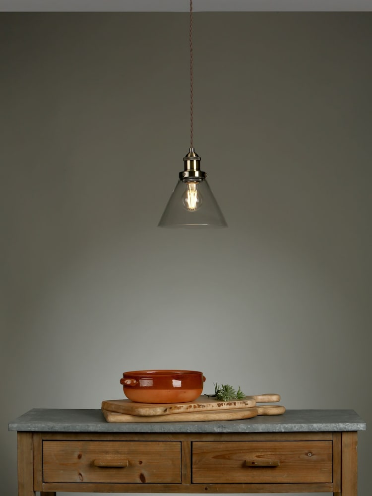 Laura Ashley Brass Isaac Pendant Ceiling Light - Image 1 of 4