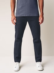 Navy Blue Straight Fit 100% Cotton Chino Trousers - Image 1 of 10