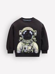 Boden Grey Glow Printed Astronaut Sweatshirt - Image 1 of 3