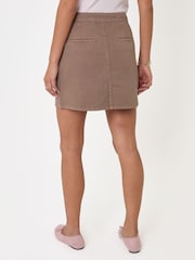 Threadbare Mocha Brown Denim A-Line Mini Skirt - Image 3 of 4