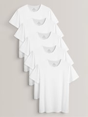 White Regular Fit 100% Cotton Underwear T-Shirts 5 Pack - Image 1 of 5