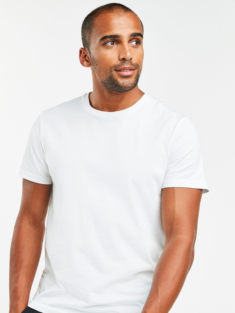 Weiß - Reguläre Passform - Lagen-T-Shirts aus 100 % Baumwolle, 5er-Pack - Image 3 of 5