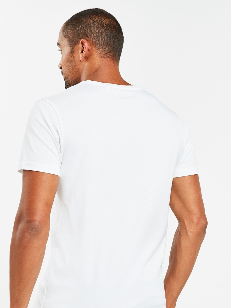 Weiß - Reguläre Passform - Lagen-T-Shirts aus 100 % Baumwolle, 5er-Pack - Image 4 of 5