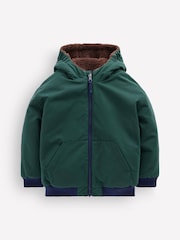 Boden Green Reversible Borg Bomber Jacket - Image 1 of 3