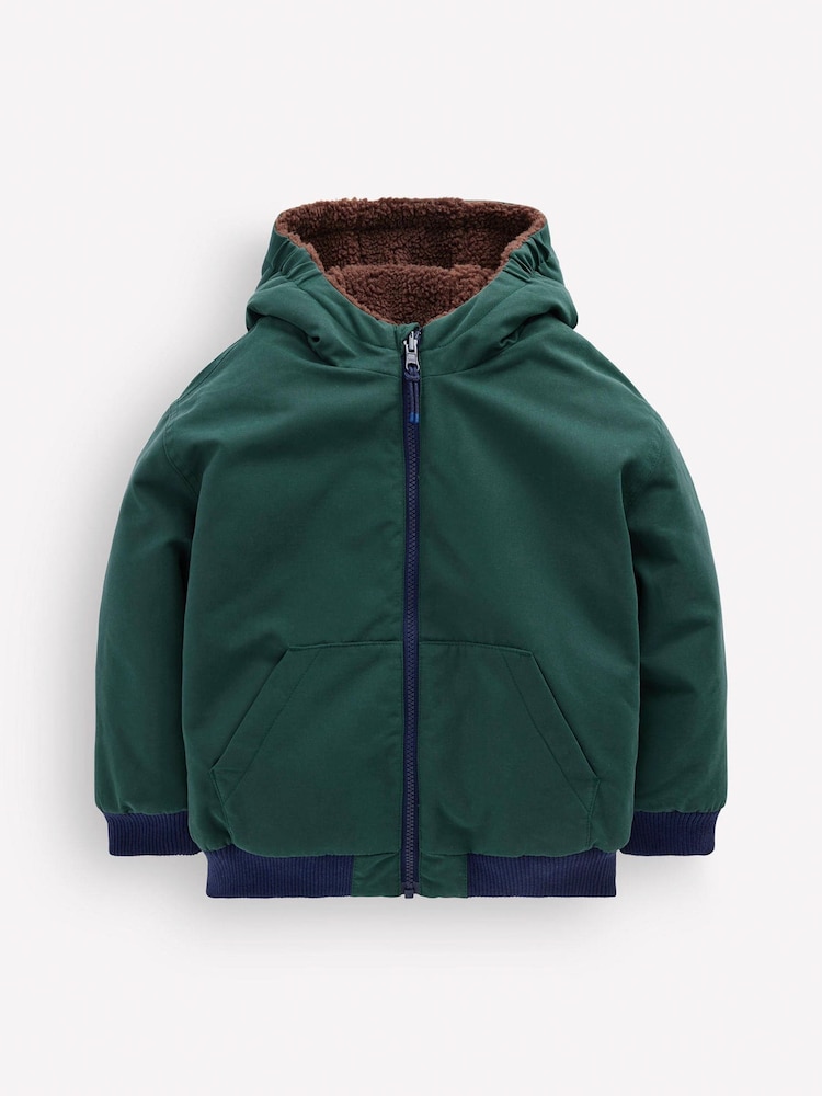 Boden Green Reversible Borg Bomber Jacket - Image 1 of 3 Boden Green Reversible Borg Bomber Jacket - Image 1 of 3