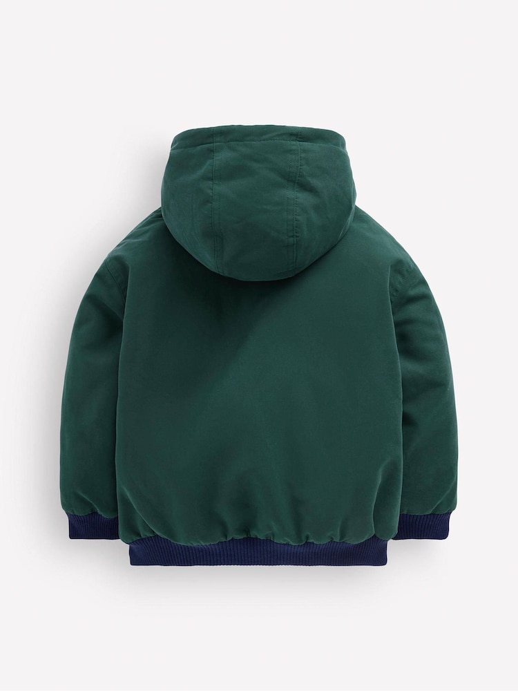 Boden Green Reversible Borg Bomber Jacket - Image 2 of 3 Boden Green Reversible Borg Bomber Jacket - Image 2 of 3