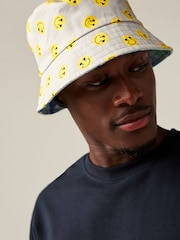 Yellow/Blue 100% Cotton Reversible Bucket Hat - Image 2 of 8