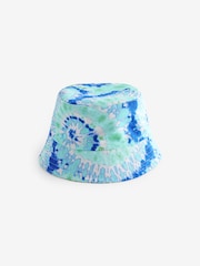 Yellow/Blue 100% Cotton Reversible Bucket Hat - Image 5 of 8