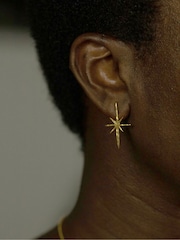 Ottoman Hands Gold Tone Northern Star Stud Earrings - Image 1 of 4