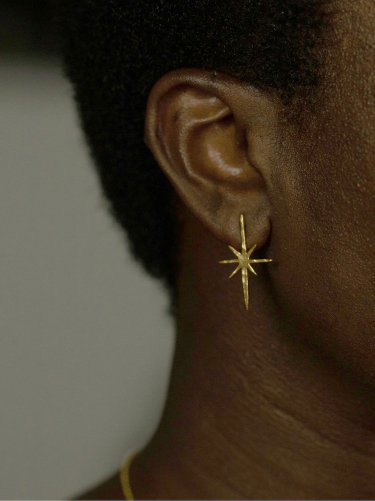 Ottoman Hands Gold Tone Northern Star Stud Earrings - Image 1 of 4 Ottoman Hands Gold Tone Northern Star Stud Earrings - Image 1 of 4