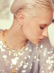 Ottoman Hands Gold Tone Northern Star Stud Earrings - Image 2 of 4