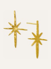 Ottoman Hands Gold Tone Northern Star Stud Earrings - Image 3 of 4