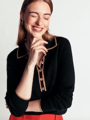 Boden Black Liz Henley Jumper - Image 2 of 6
