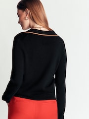 Boden Black Liz Henley Jumper - Image 3 of 6