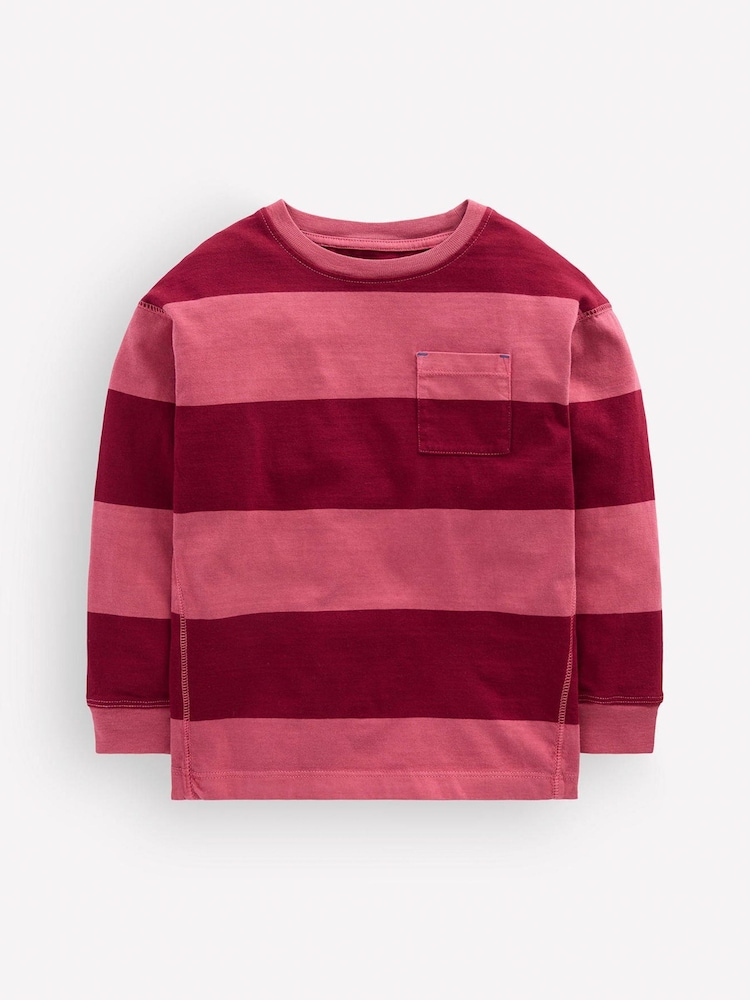Boden Red Long Sleeve Garment Dye T-Shirt - Image 1 of 3