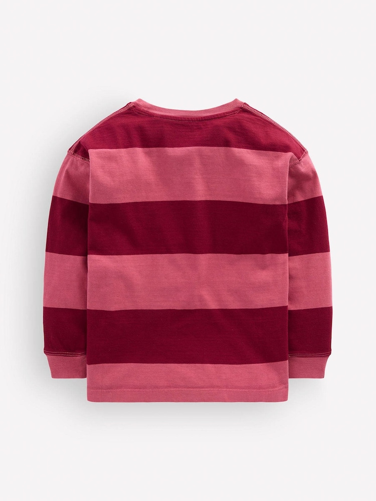 Boden Red Long Sleeve Garment Dye T-Shirt - Image 2 of 3