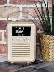 VQ Brown Mini Retro DAB Oak Radio - Image 3 of 6