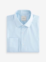 Wit/blauw - Slim Fit - Verpakking van 2 onderhoudsvriendelijke overhemden met enkele manchetten - Image 10 of 11