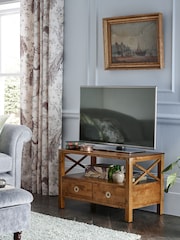Laura Ashley Honey Gold Balmoral 2 Drawer TV Stand - Image 2 of 5