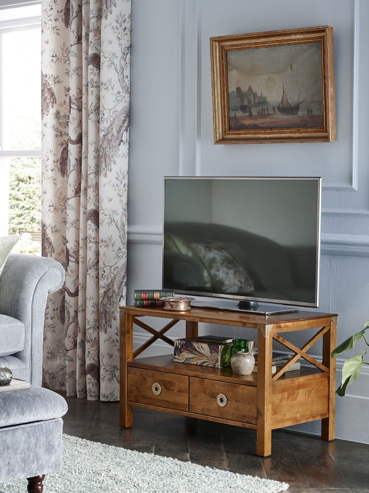 Laura Ashley Honey Gold Balmoral 2 Drawer TV Stand - Image 2 of 5