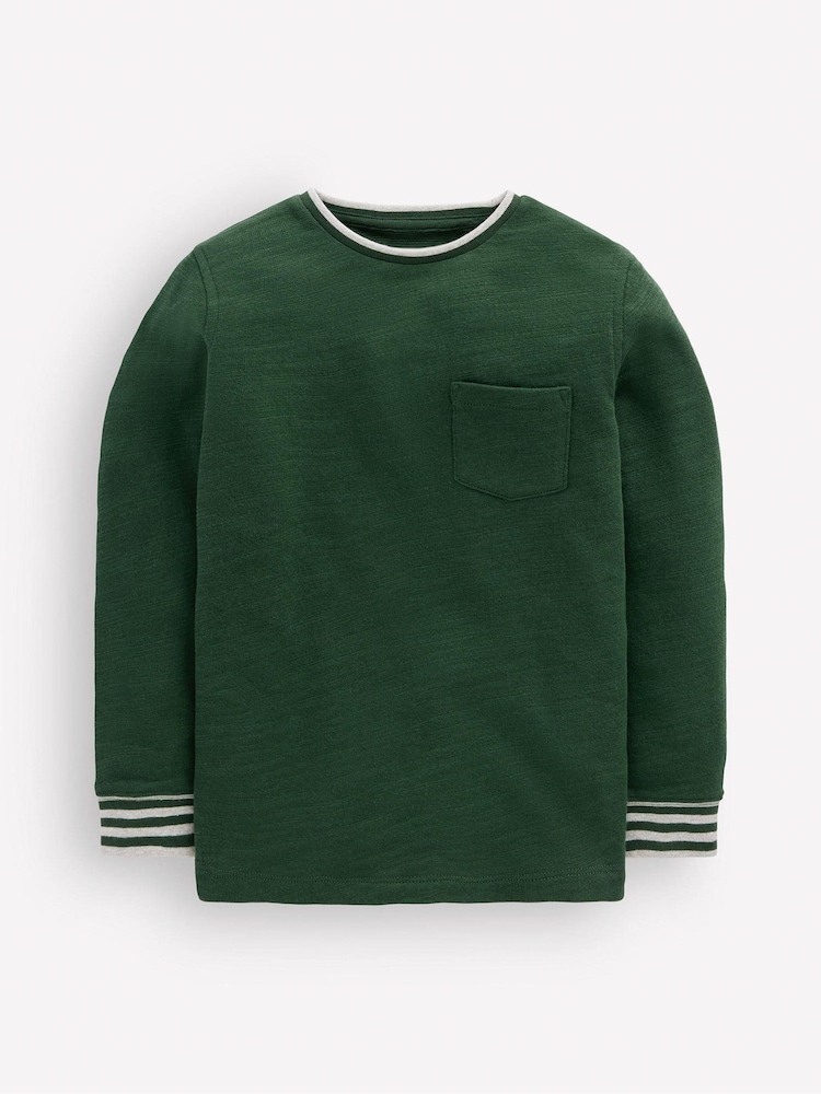 Boden Green Cosy Mid-Weight T-Shirt - Image 1 of 3 Boden Green Cosy Mid-Weight T-Shirt - Image 1 of 3