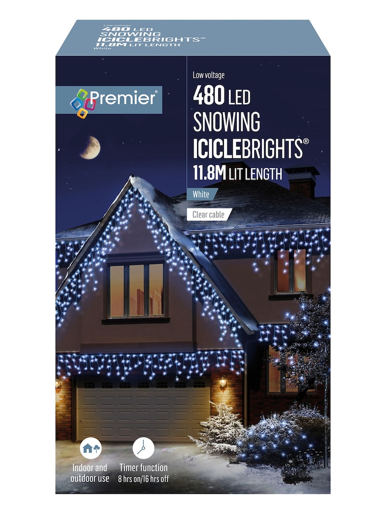 Bright 480 LED Snowing Icicles Christmas Line Lights 11.8M - Image 2 of 4