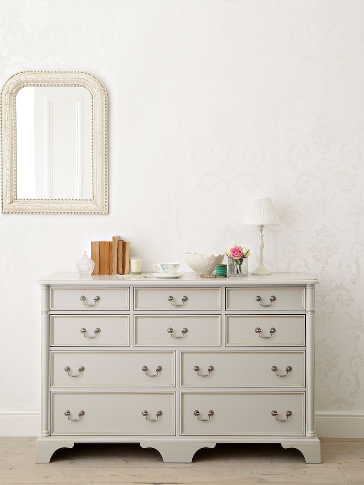 Laura Ashley Dove Grey Clifton 6+4 Drawer Chest - Image 1 of 4 Laura Ashley Dove Grey Clifton 6+4 Drawer Chest - Image 1 of 4
