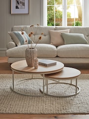Cream Malvern Oak Effect Nest of 2 Coffee Table - Image 1 of 6