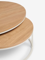 Cream Malvern Oak Effect Nest of 2 Coffee Table - Image 5 of 6