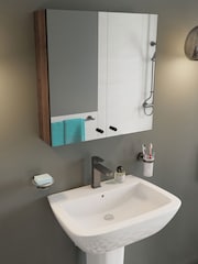 Croydex Ontario Black and Teak Effect Double Cabinet - Image 1 of 4