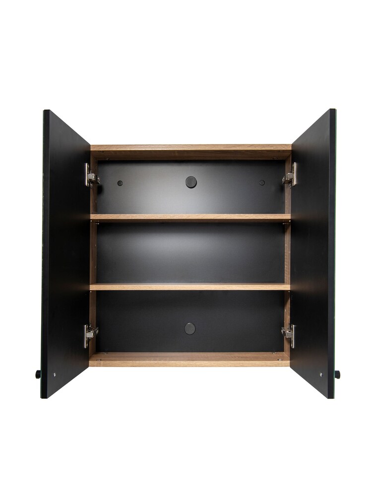 Croydex Ontario Black and Teak Effect Double Cabinet - Image 4 of 4