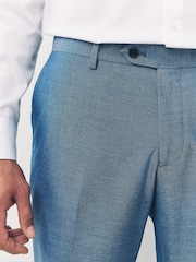 Light Blue Slim Fit Suit Trousers - Image 4 of 7