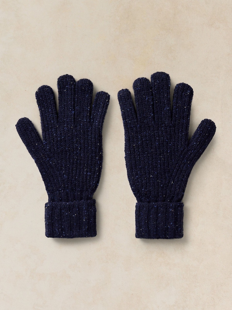 White Stuff Blue Nep Rib Gloves - Image 2 of 3