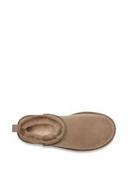 UGG Taupe Ultra Mini Classic Boots - Image 3 of 6