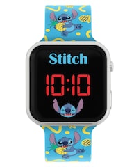 Peers Hardy Blue Disney Lilo and Stitch Character Print Strap LED Watch - Image 1 of 3