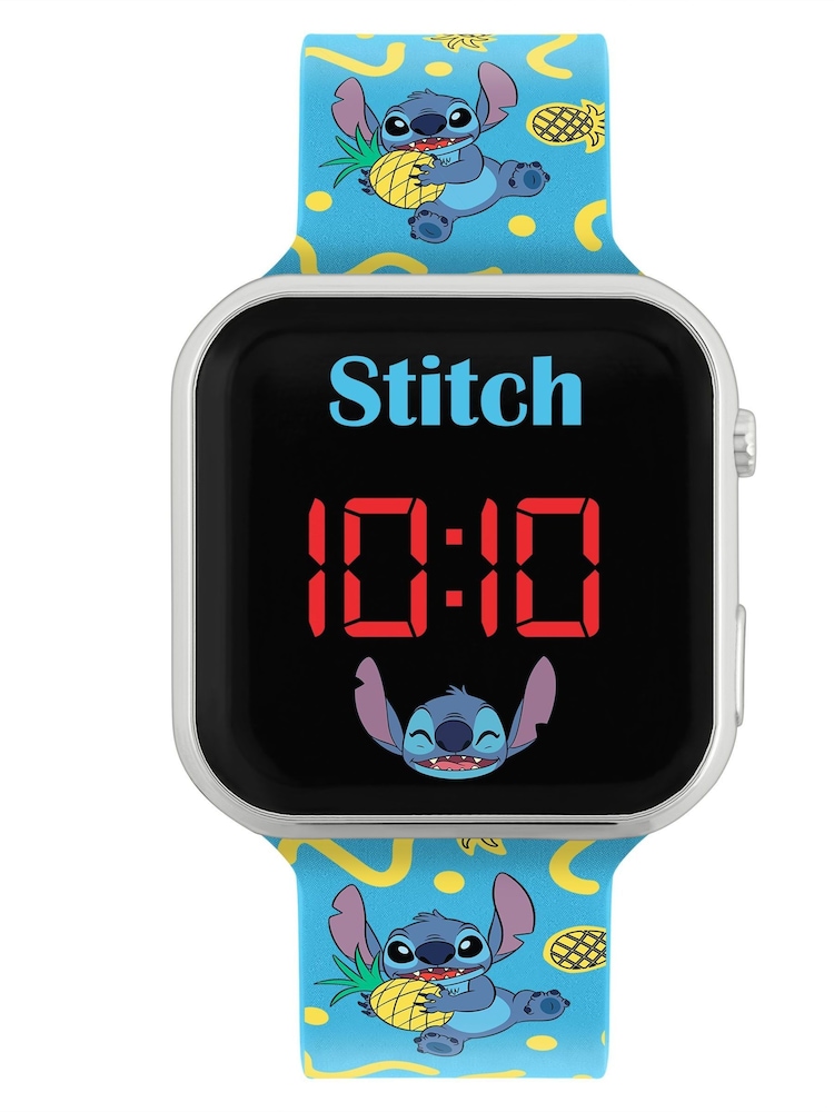 Peers Hardy Blue Disney Lilo and Stitch Character Print Strap LED Watch - Image 1 of 3